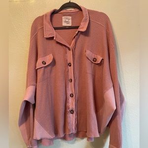 Oversized button up sweater top